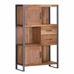 Ars manufacti Highboard Leyma - Rattan / Akazie massiv - Akazie / Anthrazit -Büromöbel Verkäufe 1000223472 200826 12351500024 DETAILS P000000001000223472