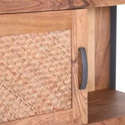 Ars manufacti Highboard Leyma - Rattan / Akazie massiv - Akazie / Anthrazit -Büromöbel Verkäufe 1000223472 200826 12351700025 DETAILS P000000001000223472