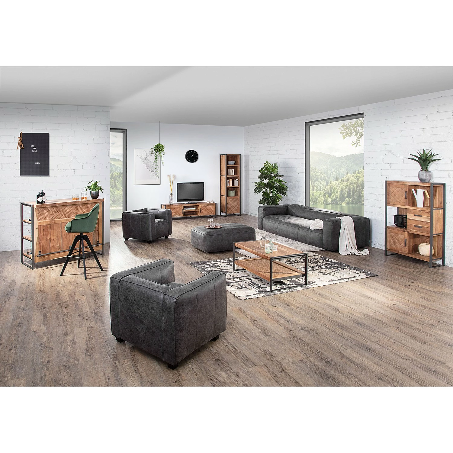 Ars manufacti Regal Leyma II - Rattan / Akazie massiv - Akazie / Anthrazit 5 Ars manufacti Regal Leyma II - Rattan / Akazie massiv - Akazie / Anthrazit – Bild 3