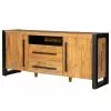 Ars manufacti Sideboard Urban Industry I - Akazie teilmassiv / Metall - Akazie / Schwarz