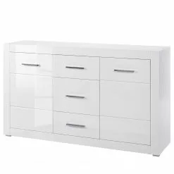 Loftscape Sideboard Bricktown II - Hochglanz Weiß / Matt Weiß