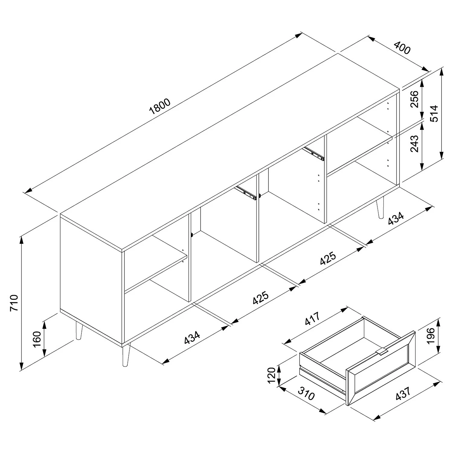 Naturoo Sideboard Bouzy II - Eiche Sonoma Dekor 13 Naturoo Sideboard Bouzy II - Eiche Sonoma Dekor – Bild 11