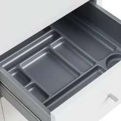 Furnitive Rollcontainer Vernas - Kreideweiß / Silber -Büromöbel Verkäufe 1000227845 201021 16251400008 DETAILS P000000001000227845