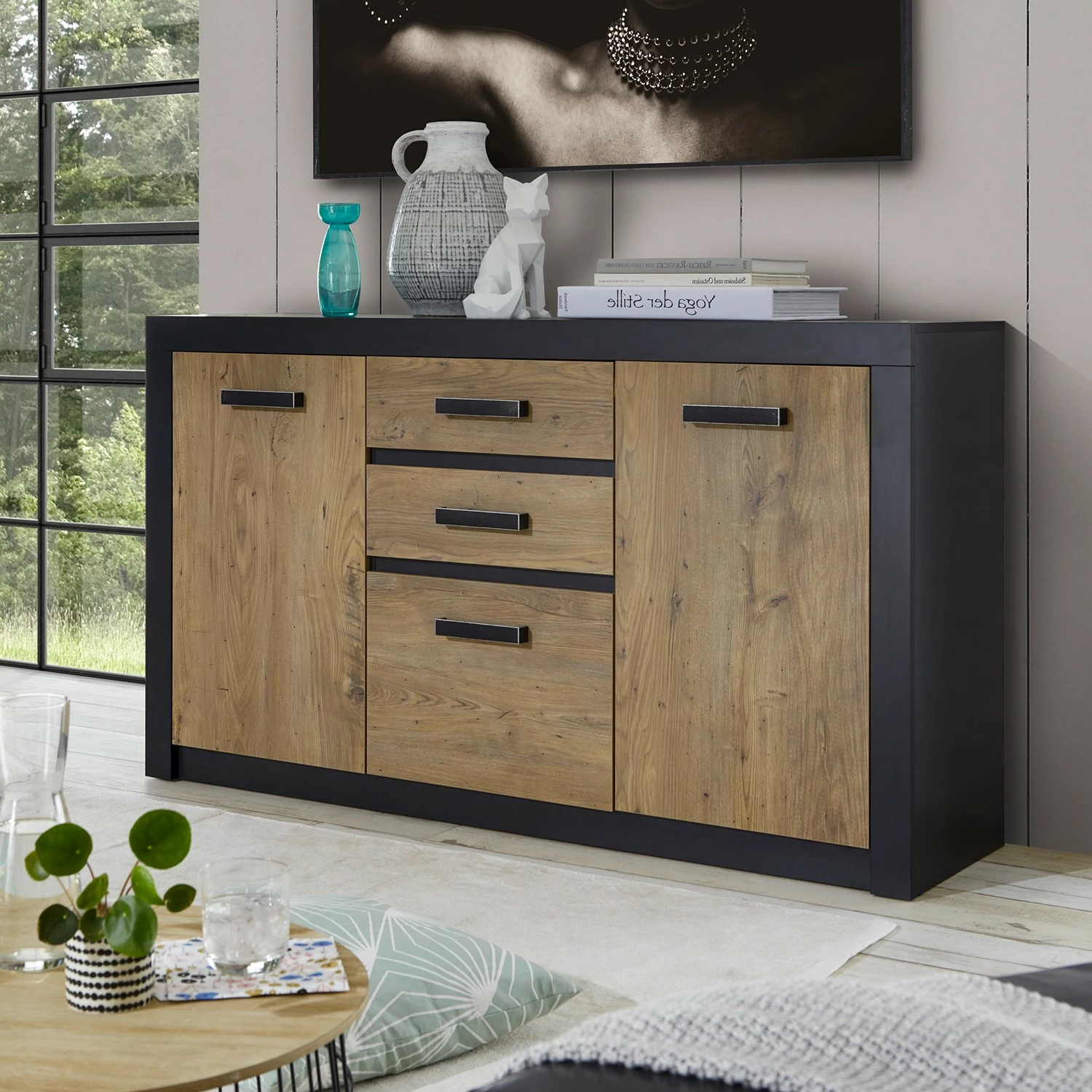Red Living Sideboard Bozel I - Kastanie Dekor / Grau 4 Red Living Sideboard Bozel I - Kastanie Dekor / Grau – Bild 2