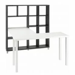 Furnitive Schreibtischkombination Lurs - Beton Dekor / Weiß