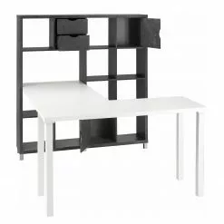 Furnitive Schreibtischkombination Lurs - Beton Dekor / Weiß -Büromöbel Verkäufe 1000229600 201104 14091800127 DETAILS P000000001000229600