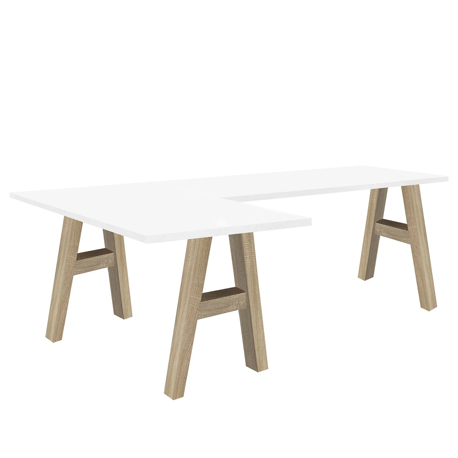 Mooved Eckschreibtisch Leeton I - Eiche Sonoma Dekor / Weiß 3 Mooved Eckschreibtisch Leeton I - Eiche Sonoma Dekor / Weiß