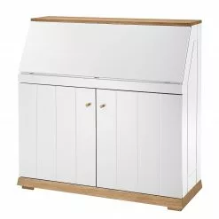 Furnitive Sekretär Whiteoak - MDF / Eiche Furnier - Weiß / Eiche