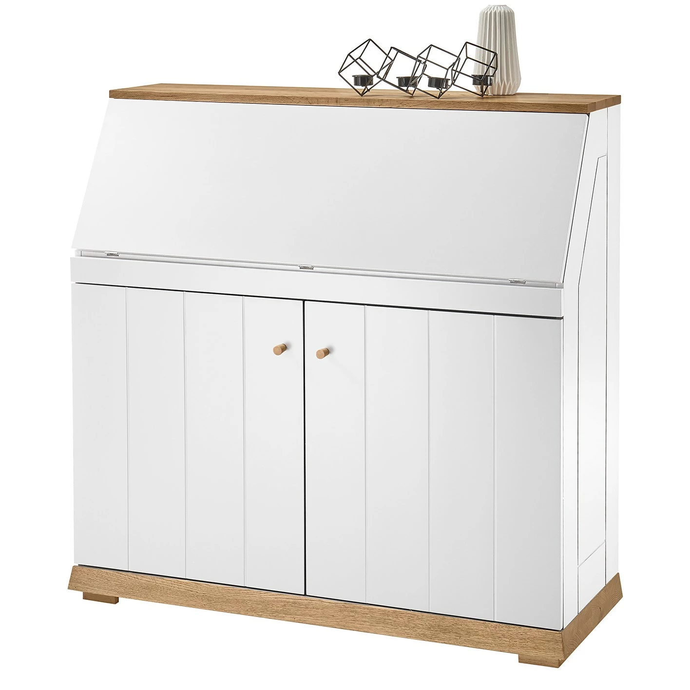 Furnitive Sekretär Whiteoak - MDF / Eiche Furnier - Weiß / Eiche 7 Furnitive Sekretär Whiteoak - MDF / Eiche Furnier - Weiß / Eiche – Bild 5