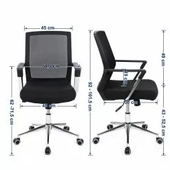 Loftscape Bürostuhl Luxey - Webstoff - Schwarz -Büromöbel Verkäufe 1000235704 210118 06401600059 SKETCH DETAILS P000000001000235704 sketch