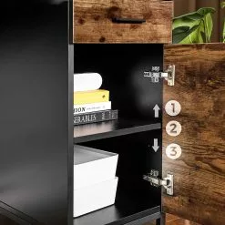 Red Living Schreibtisch Hostun - Eiche Rustikal Dekor / Schwarz -Büromöbel Verkäufe 1000235795 210118 06514500538 DETAILS P000000001000235795