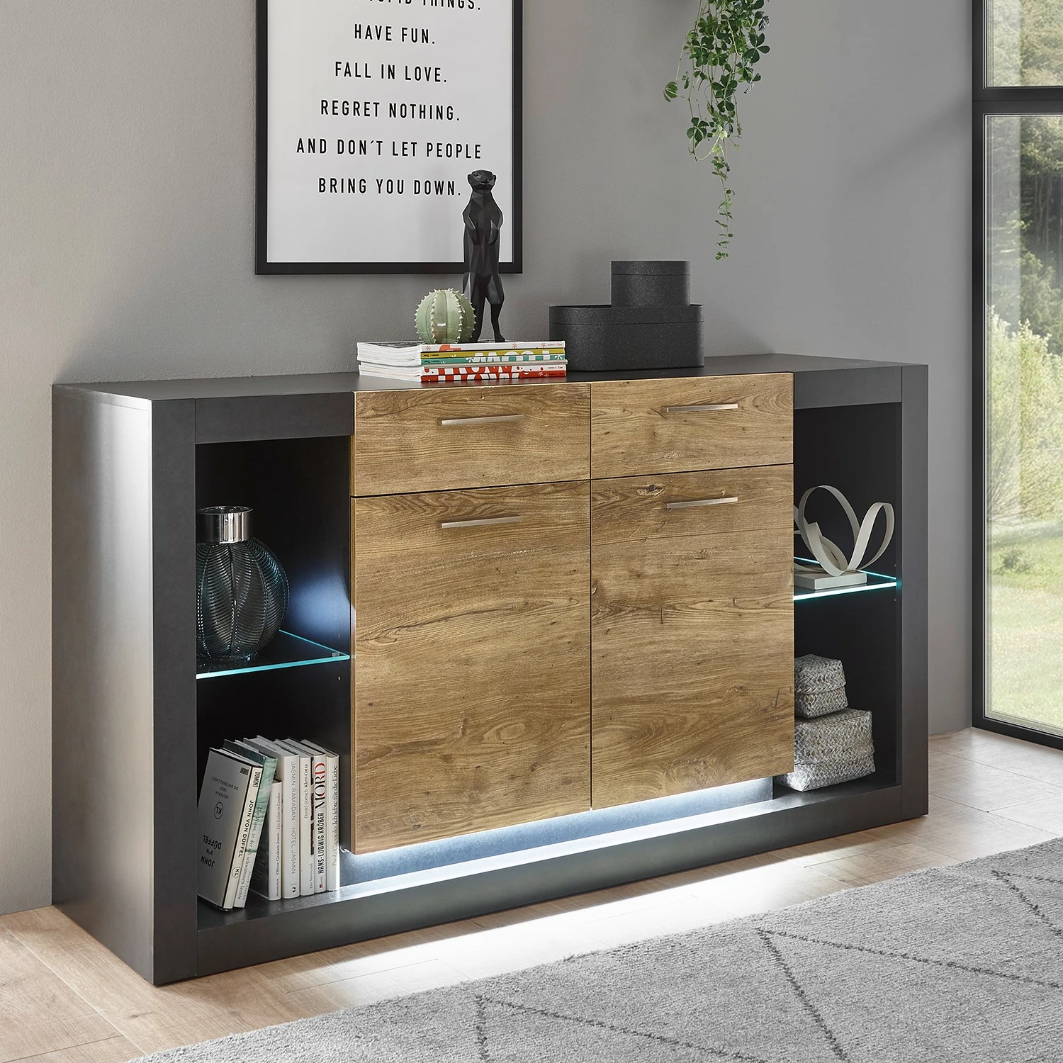 Red Living Sideboard Talence II - Kastanie Dekor / Grau 5 Red Living Sideboard Talence II - Kastanie Dekor / Grau – Bild 3