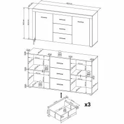 Loftscape Sideboard Vierzon - Eiche Sonoma Dekor 21 Loftscape Sideboard Vierzon - Eiche Sonoma Dekor -Büromöbel Verkäufe 1000237347 201230 13162700072 SKETCH DETAILS P000000001000237347 sketch