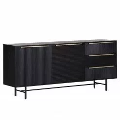 Red Living Sideboard Soyons - Akazie massiv / Metall - Schwarz / Gold
