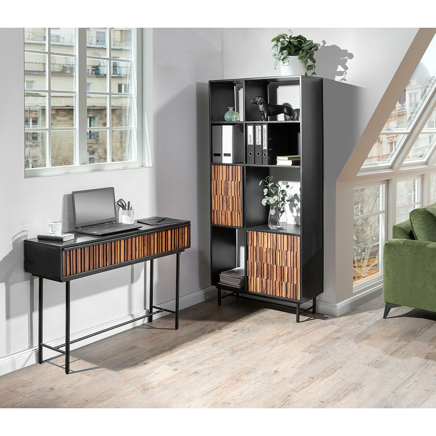 Red Living Regal Sanvic - Sheesham / Akazie massiv - Sheesham / Anthrazit 4 Red Living Regal Sanvic - Sheesham / Akazie massiv - Sheesham / Anthrazit – Bild 2