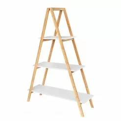 Mørteens Regal Tondern - Bambus teilmassiv - Weiß / Bambus