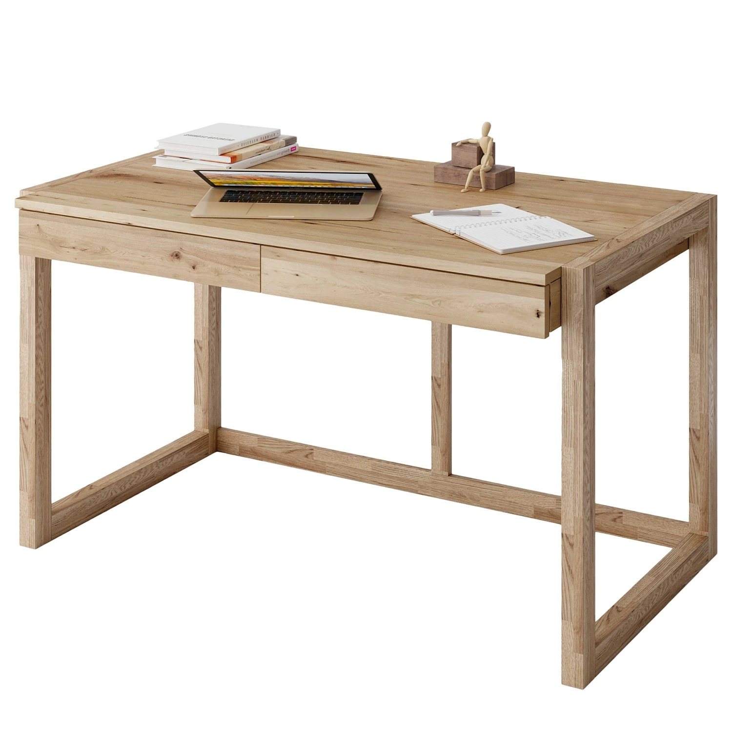 Naturoo Schreibtisch Genille II - Wildeiche massiv 3 Naturoo Schreibtisch Genille II - Wildeiche massiv