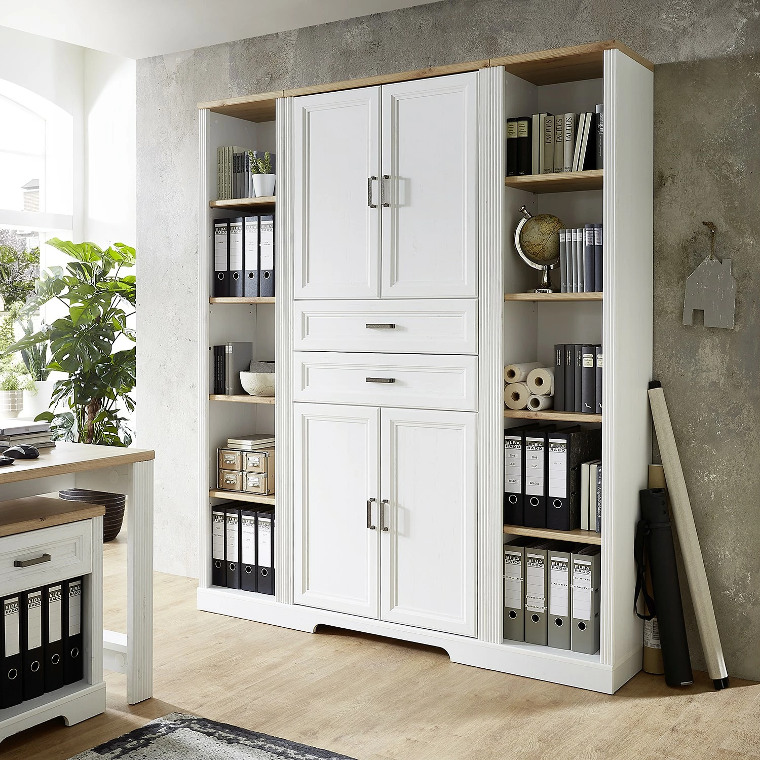 Ridgevalley Büroschrank Jasmund I - Pinie Weiß Dekor / Eiche Artisan Dekor 4 Ridgevalley Büroschrank Jasmund I - Pinie Weiß Dekor / Eiche Artisan Dekor – Bild 2