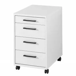 Furnitive Rollcontainer Lemuy - Weiß / Anthrazit