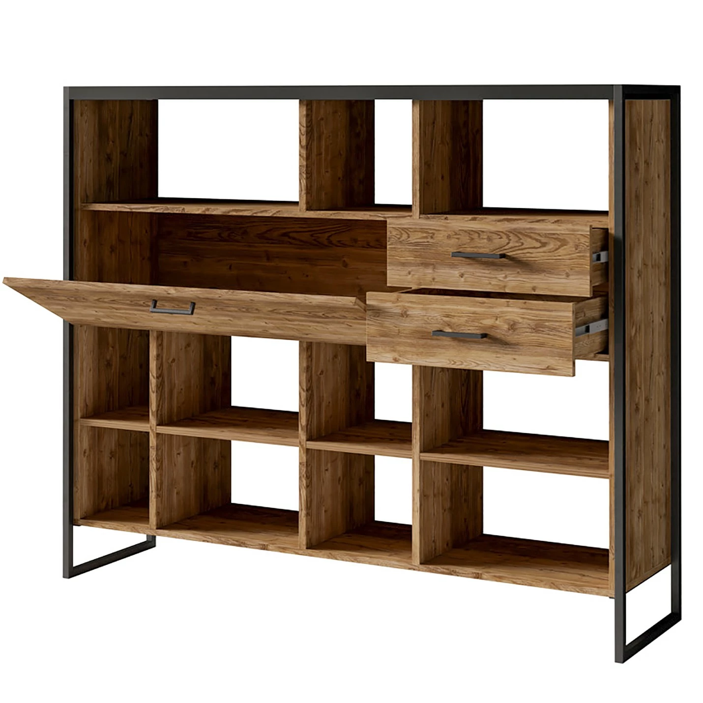 Red Living Regal Turriers III - Fichte Dekor / Matt Schwarz 7 Red Living Regal Turriers III - Fichte Dekor / Matt Schwarz – Bild 5