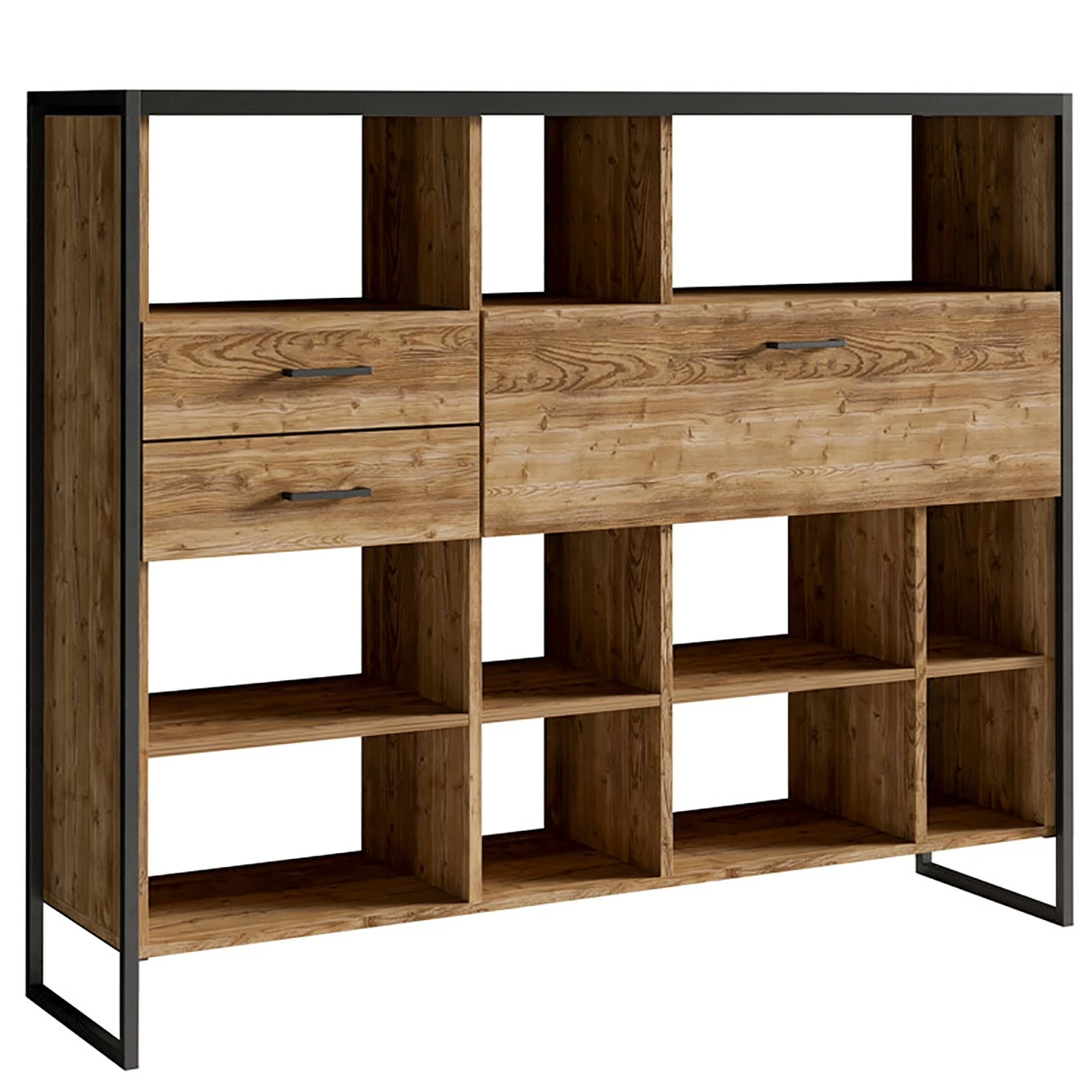 Red Living Regal Turriers III - Fichte Dekor / Matt Schwarz 3 Red Living Regal Turriers III - Fichte Dekor / Matt Schwarz