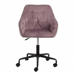 Jack & Alice Bürostuhl Magrin - Samt / Eisen - Altrosa -Büromöbel Verkäufe 1000246590 210209 12132300290 DETAILS P000000001000246590