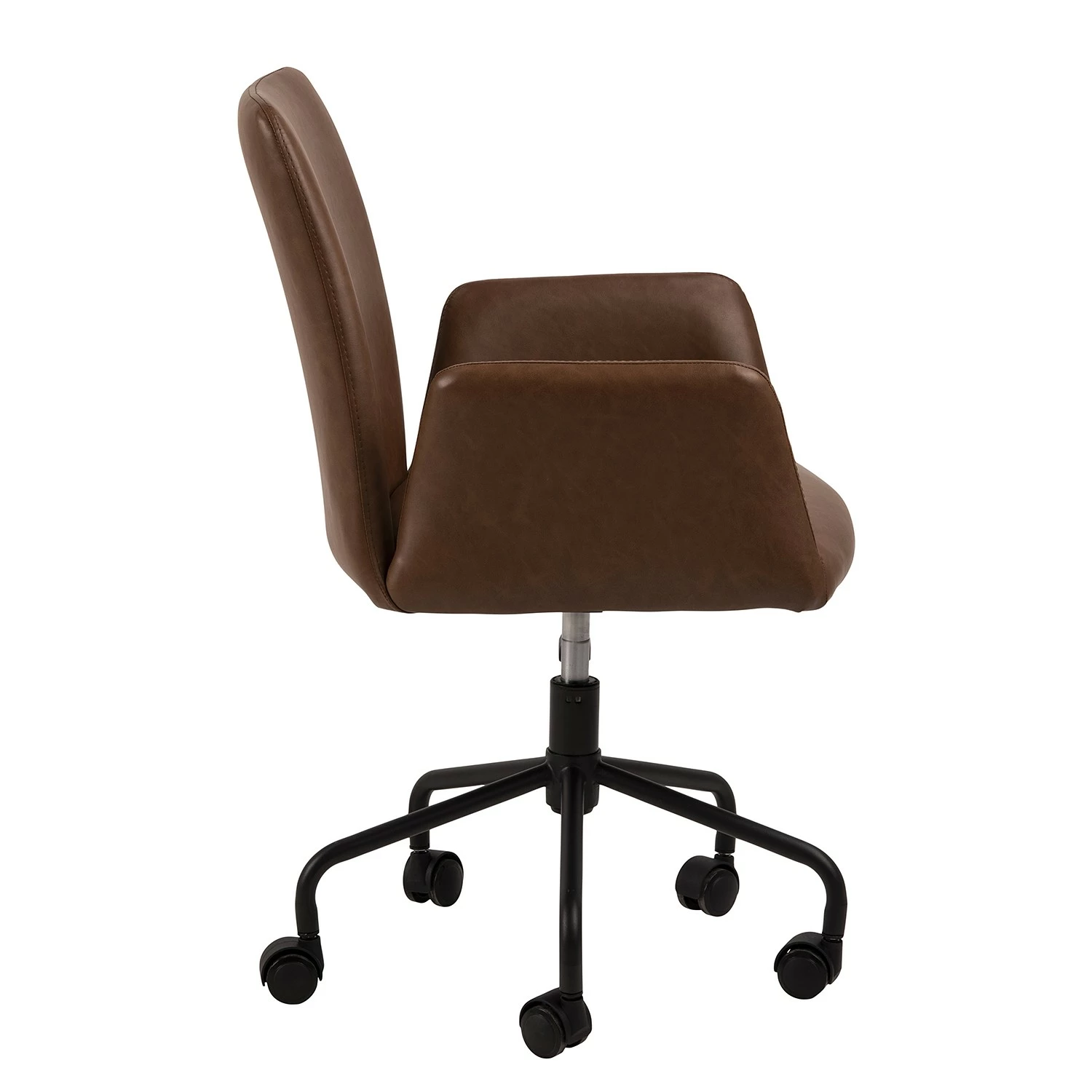 Fredriks Bürostuhl Mailly - Kunstleder / Eisen - Vintage Braun / Schwarz 4 Fredriks Bürostuhl Mailly - Kunstleder / Eisen - Vintage Braun / Schwarz – Bild 2