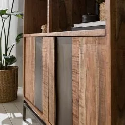 Ars manufacti Büroschrank Domme - Akazie massiv / Eisen - Akazie / Anthrazit -Büromöbel Verkäufe 1000246786 220705 021 MOOD DETAILS P000000001000246786 mood