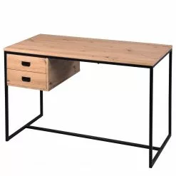 Red Living Schreibtisch Courry - Artisaneiche Dekor / Schwarz