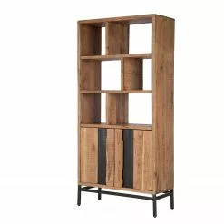 Ars manufacti Büroregal Domme - Akazie massiv / Eisen - Akazie / Anthrazit -Büromöbel Verkäufe 1000246832 220406 031 DETAILS P000000001000246832