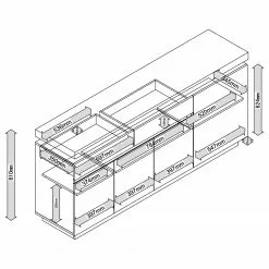 Fredriks Sideboard Namona II - Inkl. Beleuchtung - Eiche Dekor / Weiß -Büromöbel Verkäufe 1000255074 220531 500 SKETCH DETAILS P000000001000255074 sketch 1