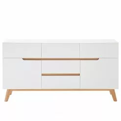 Mørteens Sideboard Tenabo II - Eiche teilmassiv - Weiß / Eiche -Büromöbel Verkäufe 1000255147 211012 16215400053 DETAILS P000000001000255147