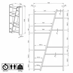 Temahome Regal Malcom VII - Weiß -Büromöbel Verkäufe 1000255237 210324 15033300146 SKETCH DETAILS P000000001000255237 sketch
