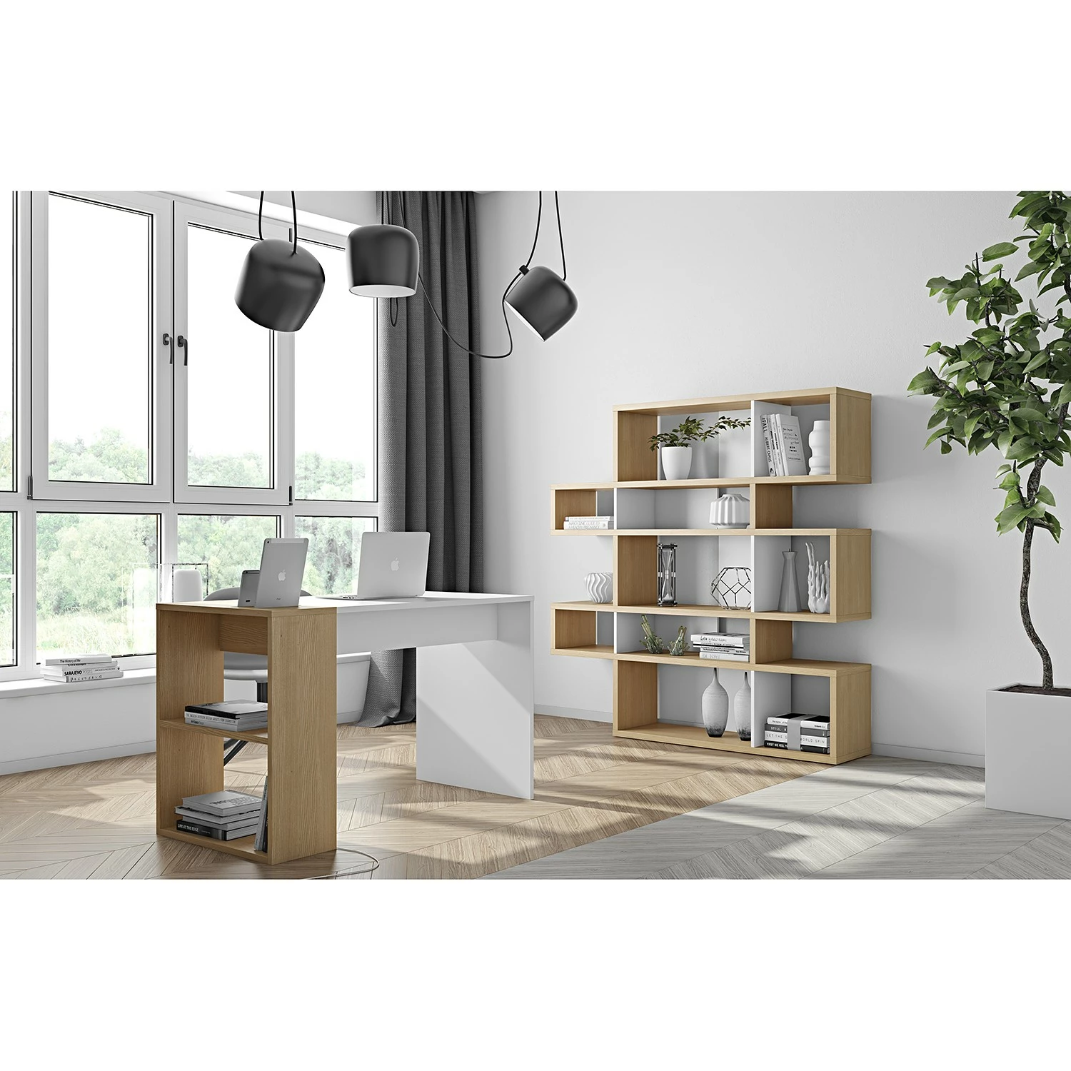 Temahome Regal London II - Eiche / Weiß 4 Temahome Regal London II - Eiche / Weiß – Bild 2