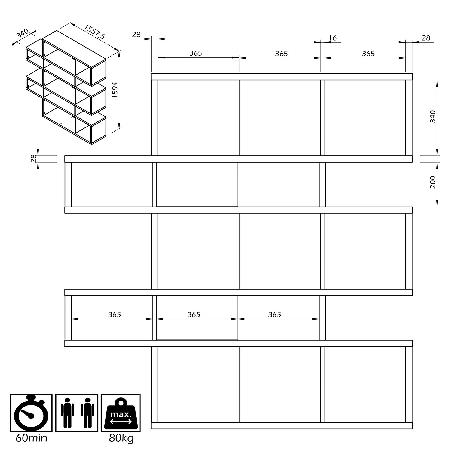 Temahome Regal London II - Eiche / Weiß 10 Temahome Regal London II - Eiche / Weiß – Bild 8
