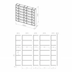 Temahome Regal Pombal III - Eiche -Büromöbel Verkäufe 1000255998 210331 14493700219 SKETCH DETAILS P000000001000255998 sketch