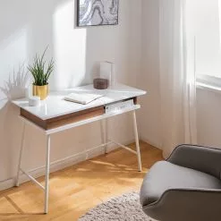 Fredriks Schreibtisch Paide - (Höhenverstellbar) - Hochglanz Weiß / Walnuss Dekor 27 Fredriks Schreibtisch Paide - (Höhenverstellbar) - Hochglanz Weiß / Walnuss Dekor -Büromöbel Verkäufe 1000256389 220601 023 MOOD DETAILS P000000001000256389 mood