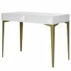 Jack & Alice Schreibtisch Canoa - Hochglanz Weiß / Gold -Büromöbel Verkäufe 1000256390 220331 010 IMAGE P000000001000256390