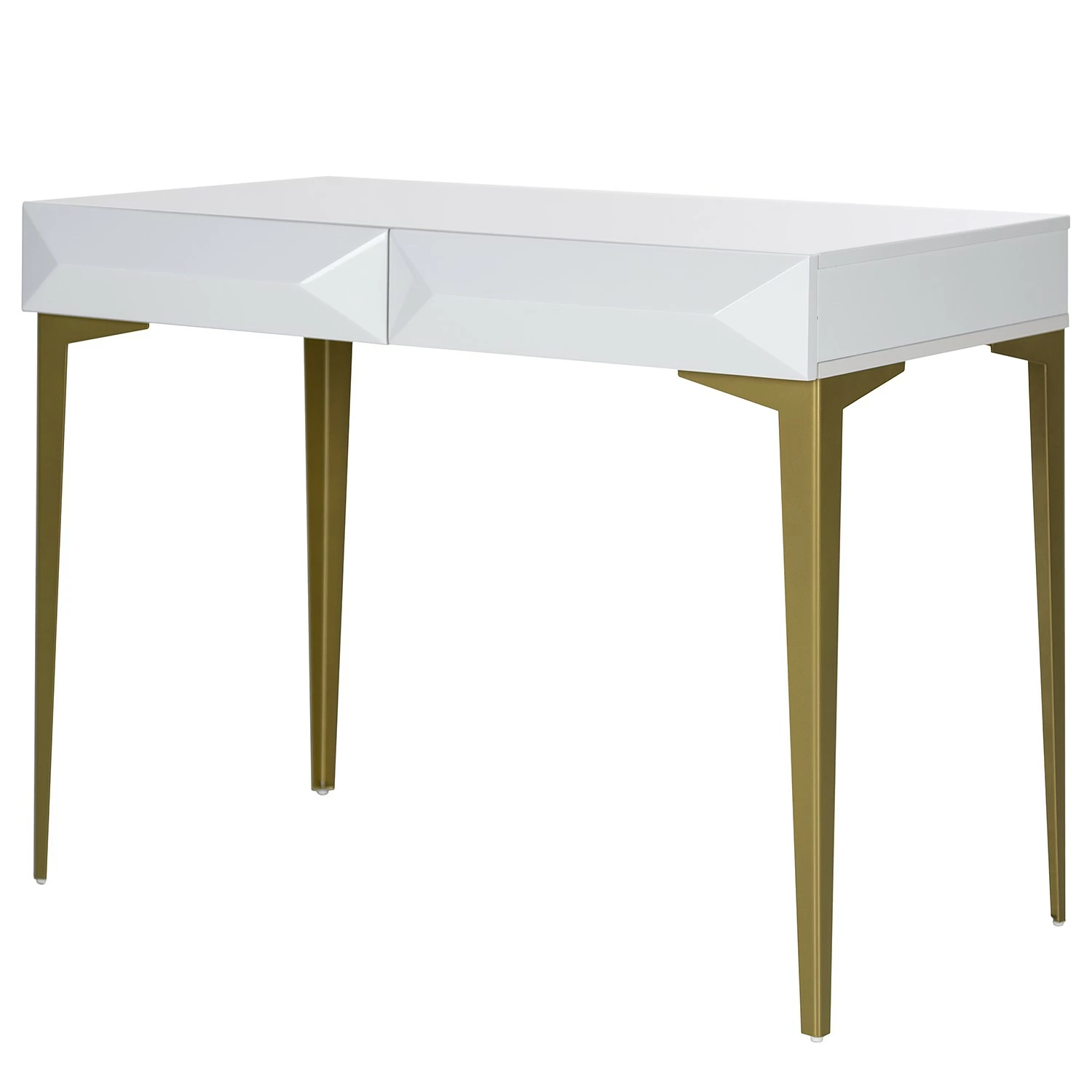 Jack & Alice Schreibtisch Canoa - Hochglanz Weiß / Gold 3 Jack & Alice Schreibtisch Canoa - Hochglanz Weiß / Gold