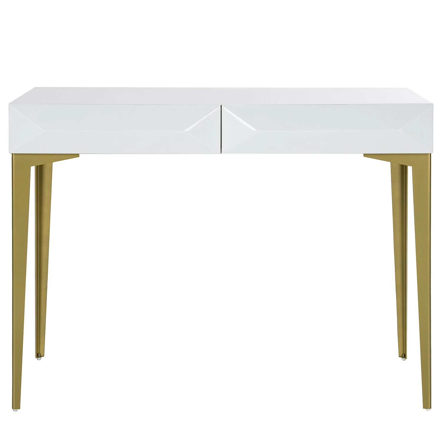 Jack & Alice Schreibtisch Canoa - Hochglanz Weiß / Gold 9 Jack & Alice Schreibtisch Canoa - Hochglanz Weiß / Gold – Bild 7