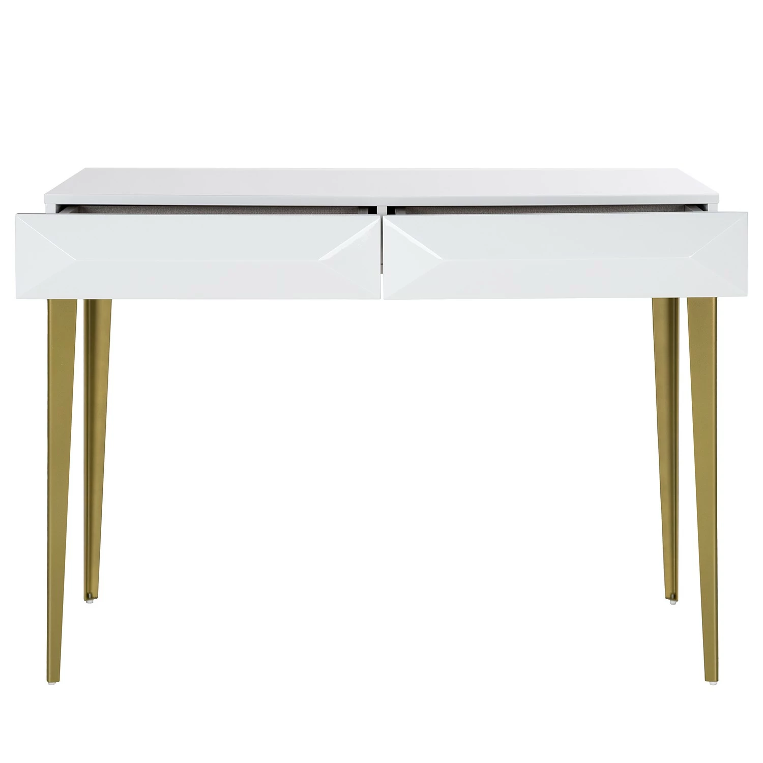 Jack & Alice Schreibtisch Canoa - Hochglanz Weiß / Gold 10 Jack & Alice Schreibtisch Canoa - Hochglanz Weiß / Gold – Bild 8