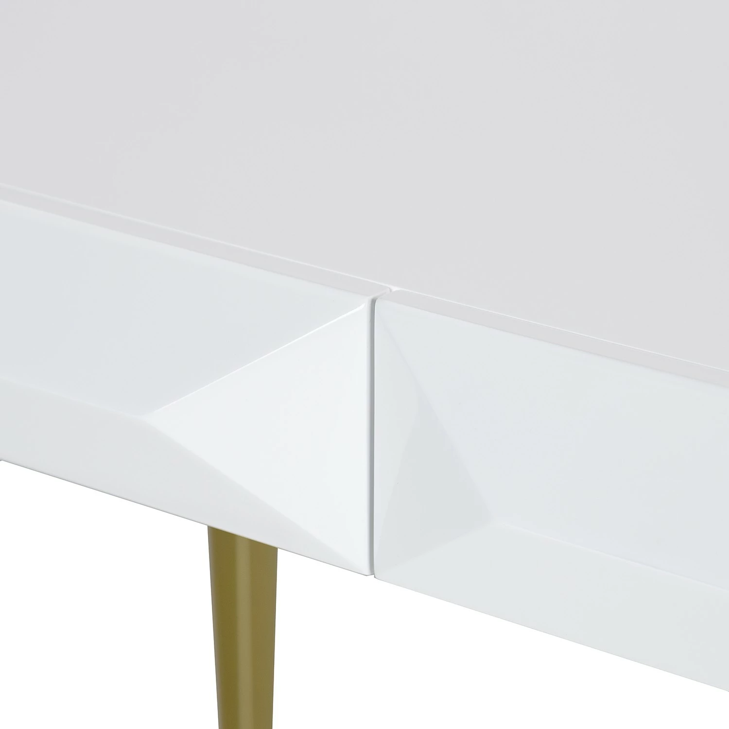 Jack & Alice Schreibtisch Canoa - Hochglanz Weiß / Gold 12 Jack & Alice Schreibtisch Canoa - Hochglanz Weiß / Gold – Bild 10