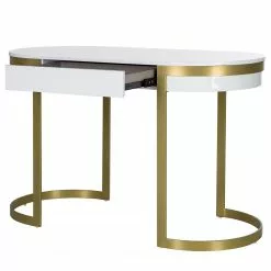 Jack & Alice Schreibtisch Cayo - Hochglanz Weiß / Gold -Büromöbel Verkäufe 1000256402 220331 030 DETAILS P000000001000256402
