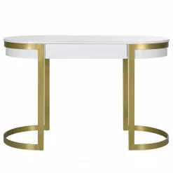 Jack & Alice Schreibtisch Cayo - Hochglanz Weiß / Gold -Büromöbel Verkäufe 1000256402 220331 040 DETAILS P000000001000256402