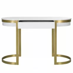 Jack & Alice Schreibtisch Cayo - Hochglanz Weiß / Gold -Büromöbel Verkäufe 1000256402 220331 041 DETAILS P000000001000256402