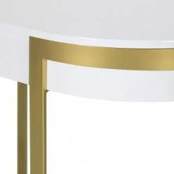 Jack & Alice Schreibtisch Cayo - Hochglanz Weiß / Gold -Büromöbel Verkäufe 1000256402 220331 061 DETAILS P000000001000256402