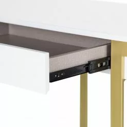 Jack & Alice Schreibtisch Cayo - Hochglanz Weiß / Gold -Büromöbel Verkäufe 1000256402 220331 062 DETAILS P000000001000256402