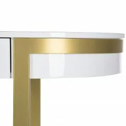 Jack & Alice Schreibtisch Cayo - Hochglanz Weiß / Gold -Büromöbel Verkäufe 1000256402 220331 063 DETAILS P000000001000256402