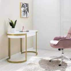 Jack & Alice Schreibtisch Cayo - Hochglanz Weiß / Gold -Büromöbel Verkäufe 1000256402 220601 021 MOOD DETAILS P000000001000256402 mood