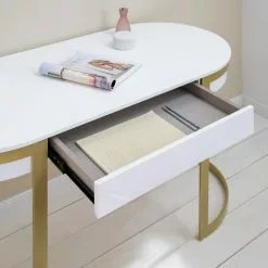 Jack & Alice Schreibtisch Cayo - Hochglanz Weiß / Gold -Büromöbel Verkäufe 1000256402 220601 023 MOOD DETAILS P000000001000256402 mood